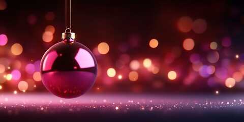 Fototapeta premium Shimmering Pink Holiday Ornament Hanging Decor
