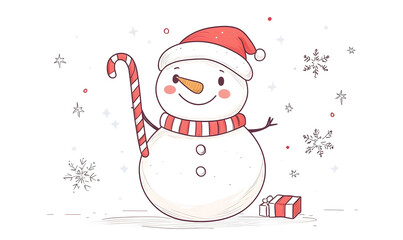 Doodle Christmas and New Year Cards - 2D Hand-drawn Illustrations on White Background