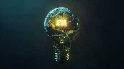 A glowing light bulb emitting warm light in a dark background.