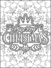 Obraz premium Christmas Quote Coloring Page for Adults. Christmas Motivational Quote Coloring Page. 