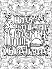 Christmas Quote Coloring Page for Adults. Christmas Motivational Quote Coloring Page. 