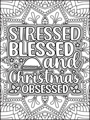 Christmas Quote Coloring Page for Adults. Christmas Motivational Quote Coloring Page