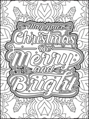 Christmas Quote Coloring Page for Adults. Christmas Motivational Quote Coloring Page