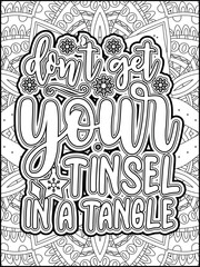 Christmas Quote Coloring Page for Adults. Christmas Motivational Quote Coloring Page