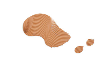 Close up of beauty liquid foundation stroke on white background