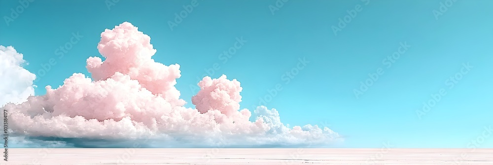 Poster soft wispy clouds drifting across a serene blue sky creating a calming ethereal atmosphere that symb