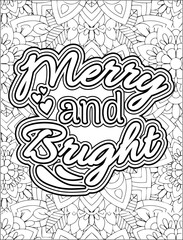 Christmas Quote Coloring Page for Adults. Christmas Motivational Quote Coloring Page