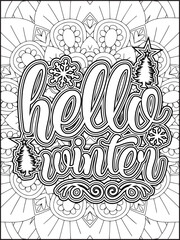 Christmas Quote Coloring Page for Adults. Christmas Motivational Quote Coloring Page