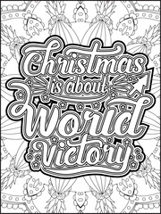 Christmas Quote Coloring Page for Adults. Christmas Motivational Quote Coloring Page