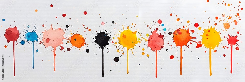 Leinwandbilder Stunning abstract background featuring a harmonious blend of vivid ink splashes and watercolor stains creating a dynamic and visually captivating composition  The fluid