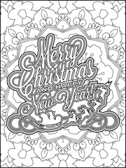 Christmas Quote Coloring Page for Adults. Christmas Motivational Quote Coloring Page