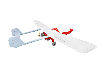 Unmanned aerial vehicle of the airplane drone isolated on white