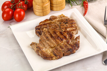 Grilled pork neck sirloin steak