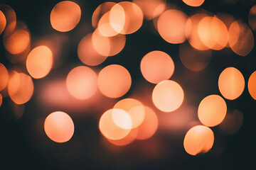 Dreamy Peach and Blue Bokeh Abstract Art