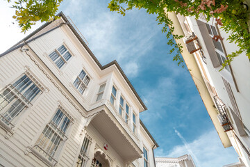 Historical streets of Arnavutkoy, an affluent district and a popular touristic spot in Besiktas, Istanbul, Turkiye