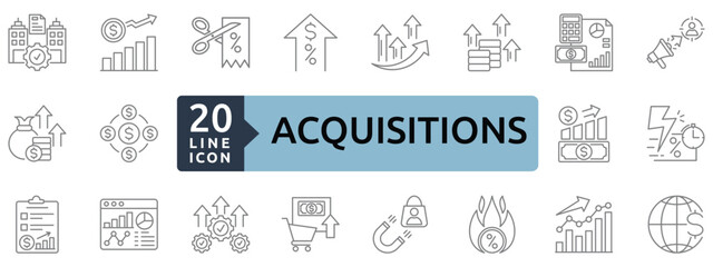 Acquisitions icon set