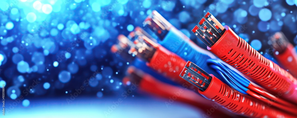 Poster Network Cables Connection Abstract Background.