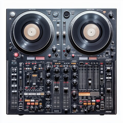 Fototapeta premium DJ mixing decks isolated on transparent background