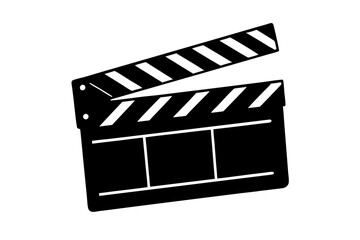 Fototapeta premium Movie clapperboard silhouette, Clapperboard glyph icon, Movie clapper board, Clapboard Silhouette 
