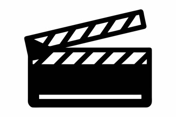 Movie clapperboard silhouette, Clapperboard glyph icon, Movie clapper board, Clapboard Silhouette
