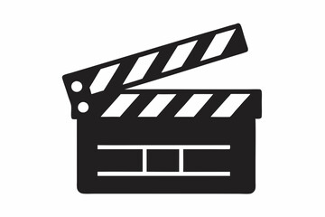 Obraz premium Movie clapperboard silhouette, Clapperboard glyph icon, Movie clapper board, Clapboard Silhouette 