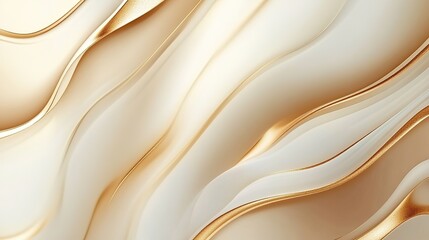 Obraz premium Elegant Wavy Gold and Cream Abstract Background