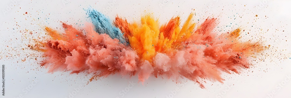 Leinwandbilder captivating abstract image showcasing an explosion of vibrant powdery colors frozen mid motion creat