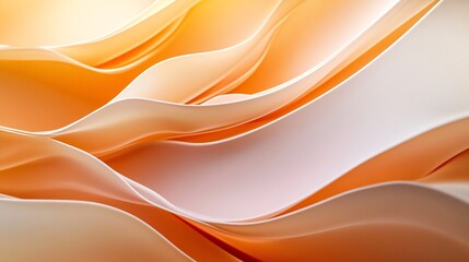 Abstract wavy shapes in soft orange and cream colors create a harmonious and elegant background design suitable for various artistic applications.
