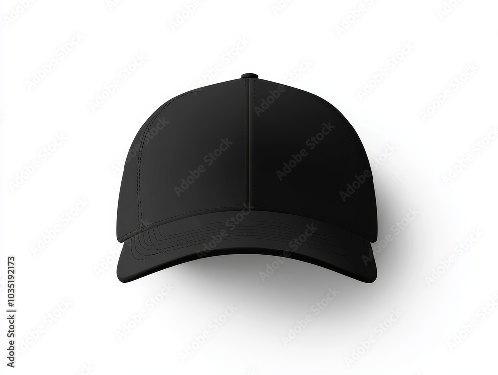 Canvas Prints Isolated black snapback hat on white background