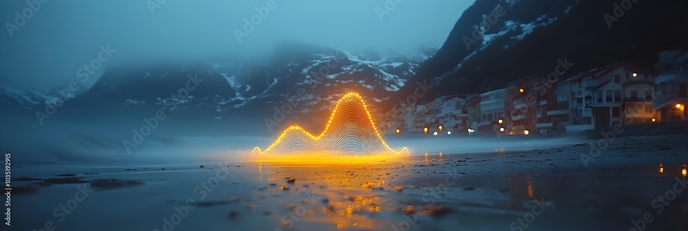 Aufkleber captivating waves of luminescent light trails swirling and dancing in mesmerizing motion creating a 