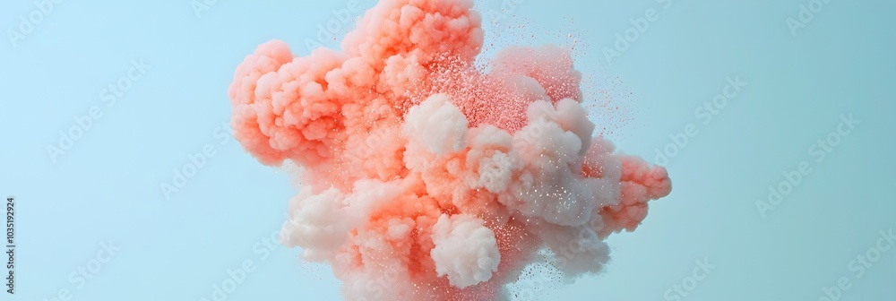 Poster captivating pastel hued cloud like formations that seem to drift and sway evoking a sense of softnes