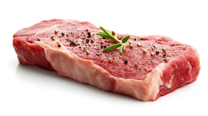 Raw Fresh Meat Isolated on White Background