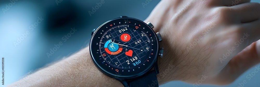 Aufkleber digital heart rate monitor display showcasing detailed exercise data and fitness metrics on a clean 
