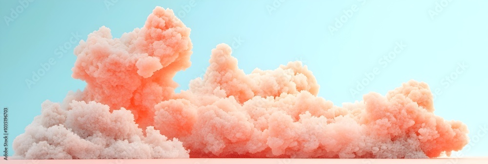 Poster ethereal and dreamy pastel cloud like formations evoking a sense of soft motion and tranquility abst