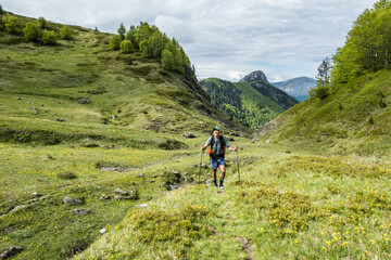 Fototapeta premium Trekking in Prokletije National Park, Accursed Mountains, Grebaje, Montenegro