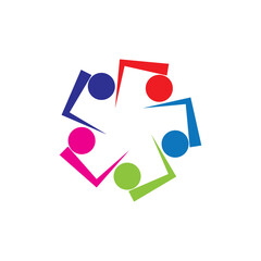 Colorful People and Community Logo Vector