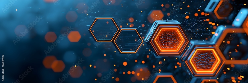 Aufkleber Hexagonal grid patterns in a futuristic and minimalist design symbolizing the technology engineering and architectural structure of a modern digital and innovative concept