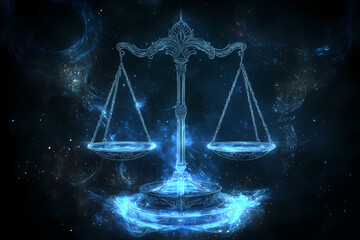 An elegant and balanced symbol representing the Libra zodiac sign, often depicted as a set of scales