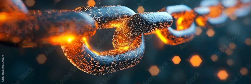 Aufkleber Interconnected blockchain data blocks glowing and pulsing in a futuristic digital network representing the secure transparent and decentralized nature of blockchain technology