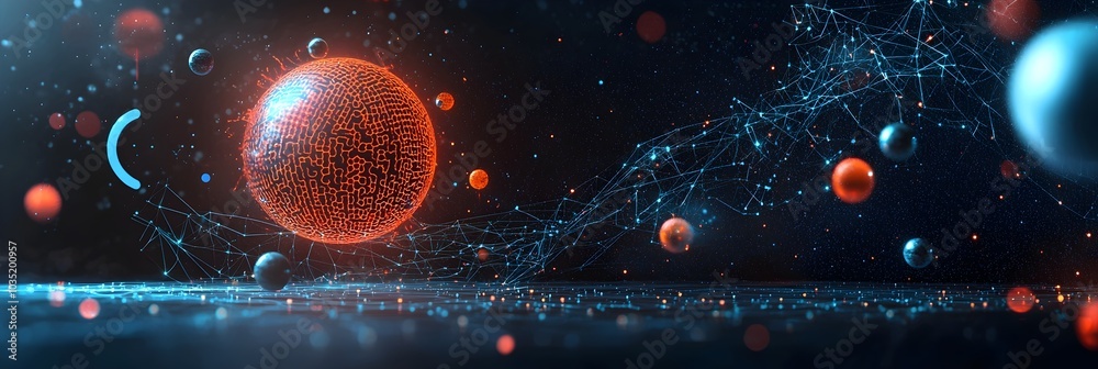 Leinwandbilder mesmerizing abstract fractal patterns glowing in vibrant neon colors set against a dark and mysterio