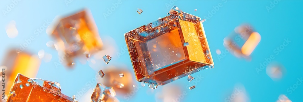 Fototapete Mesmerizing close up of prismatic crystal shards reflecting and refracting vibrant multicolored light creating a captivating and hypnotic kaleidoscopic effect