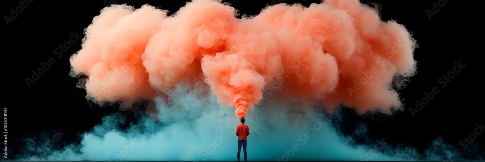 Poster Mesmerizing colorful smoke swirling and curling in the air creating abstract shapes patterns and designs that are visually captivating and evoke a sense of motion energy and ethereal beauty