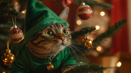 エルフコスプレのいたずら猫