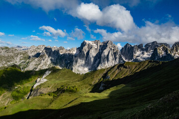 Stunning mountain scenery in Prokletije National Park, Accursed Mountains, Grebaje, Montenegro