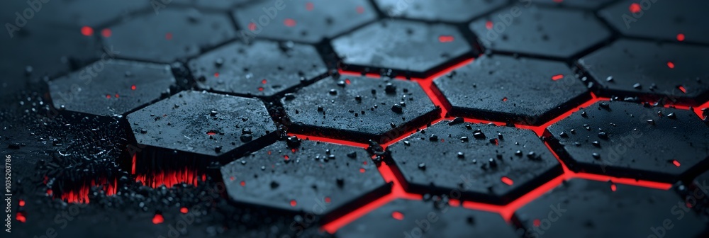 Aufkleber Seamless hexagonal grid patterns create a visually striking and futuristic backdrop symbolizing the intricate frameworks advanced technology