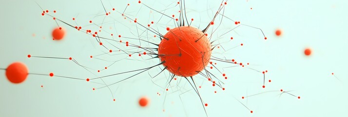 Stunning abstract showcasing a digital network of interconnected dots and lines creating a dynamic and futuristic visual representation of technology innovation and communication