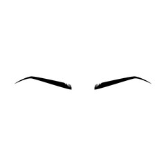 Brows icon vector. Eyebrow illustration sign. Forehead symbol or logo.