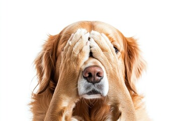 A brown dog with a pitiful look on its face, perhaps feeling lonely or upset