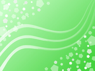 和風の緑の波の背景 爽やかなグリーンイラスト