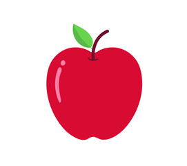 Apple isolated on white background. Red apple icon. Apple fruit for healthy. Vector illustration